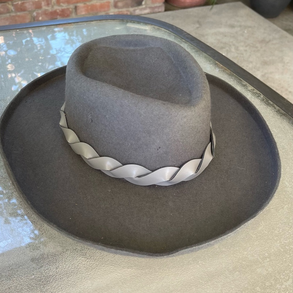 San Diego Hat Co The Mountain Top Gray 100% Wool Felt Fedora Hat Twisted Band
